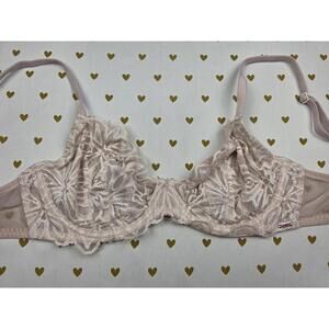 Victorias Secret PINK 32DD Unlined Lacey Bra Demi Balconette
